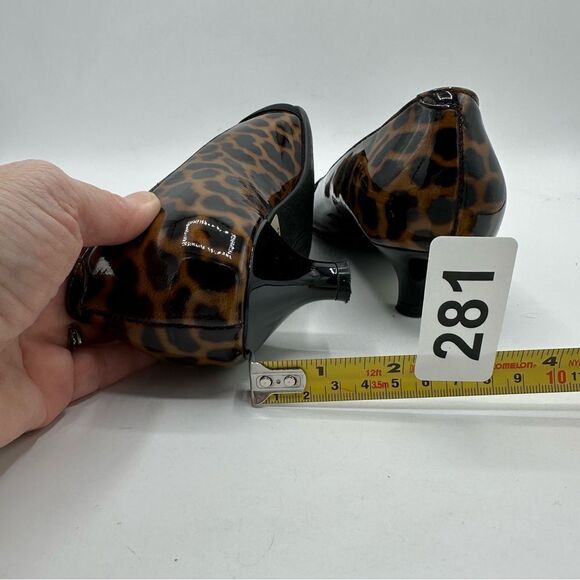 BeautiFeel Animal Print Patent Leather Kitten Heel‎ Pumps w/Elastic Accent 6.5 - Picture 14 of 14